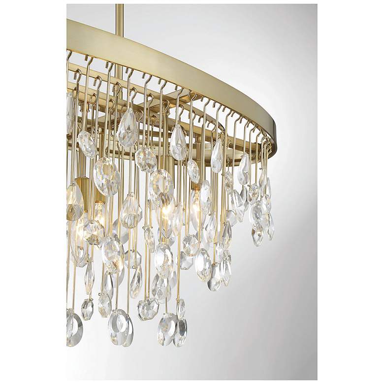 Image 7 Savoy House Livorno 36" Noble Brass and Crystal 8-Light Chandelier more views