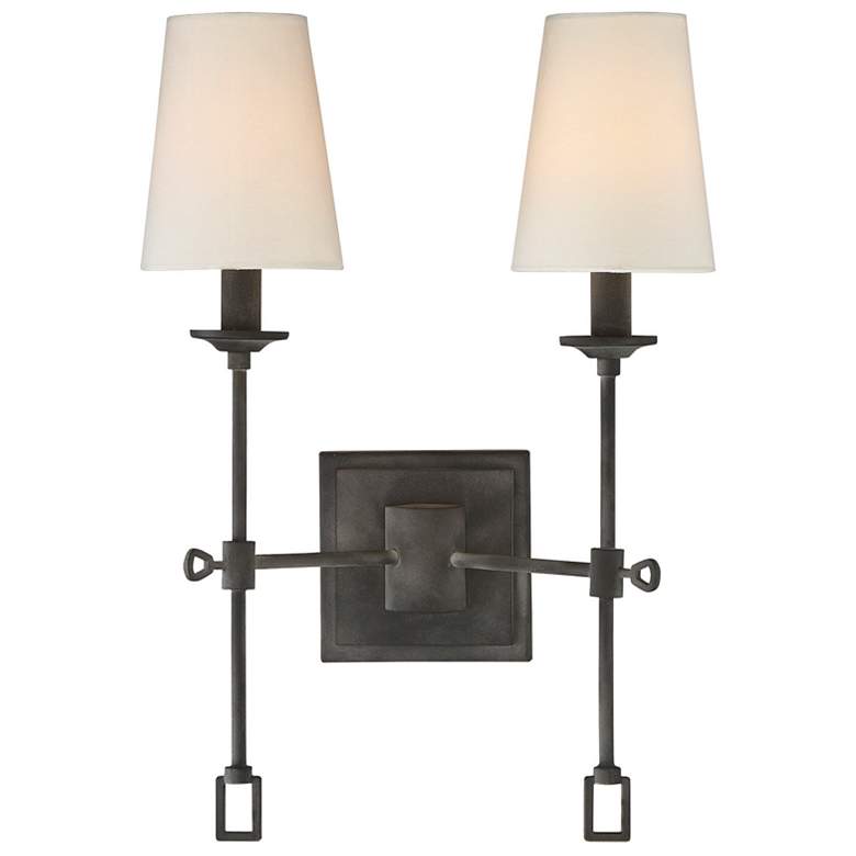 Image 1 Savoy House Lorainne 17 1/2" High Black 2-Light Wall Sconce