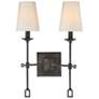 1_Savoy House Lorainne 17 1/2" High Black 2-Light Wall Sconce