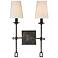 Savoy House Lorainne 17 1/2" High Black 2-Light Wall Sconce