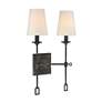 2_Savoy House Lorainne 17 1/2" High Black 2-Light Wall Sconce more views