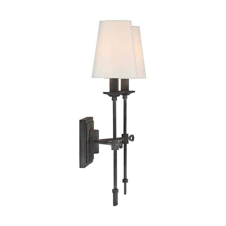 Image 3 Savoy House Lorainne 17 1/2" High Black 2-Light Wall Sconce more views