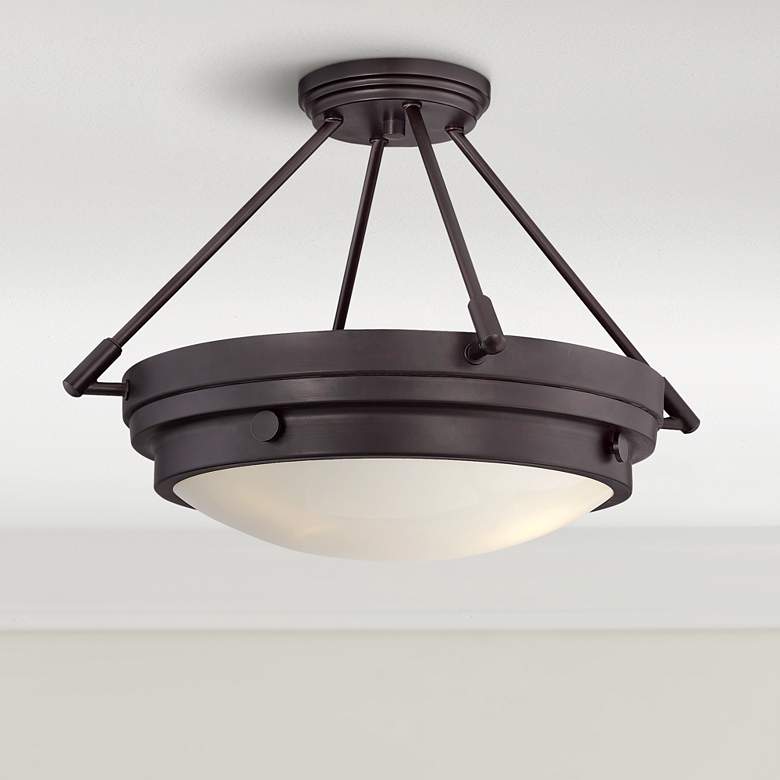Image 1 Savoy House Lucerne 18 1/2"W English Bronze Ceiling Light
