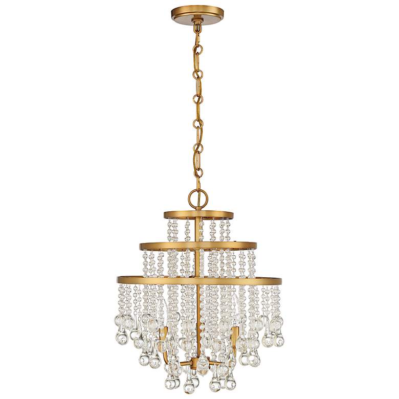 Image 3 Savoy House Luna 16"W Warm Brass 3-Light 3-Tier Chandelier more views