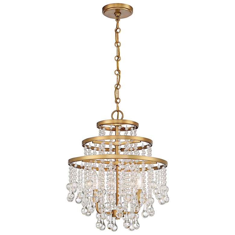 Image 4 Savoy House Luna 16"W Warm Brass 3-Light 3-Tier Chandelier more views