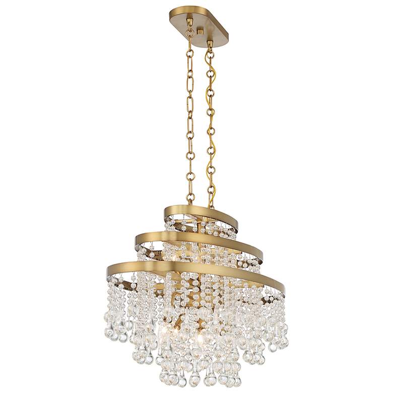Image 5 Savoy House Luna 17" Wide Warm Brass 10-Light Linear Chandelier more views