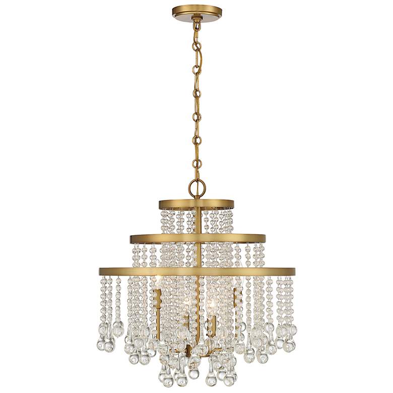 Image 2 Savoy House Luna 20"W Warm Brass Crystal 4-Light Chandelier