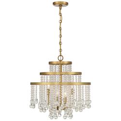 Savoy House Luna 20"W Warm Brass Crystal 4-Light Chandelier