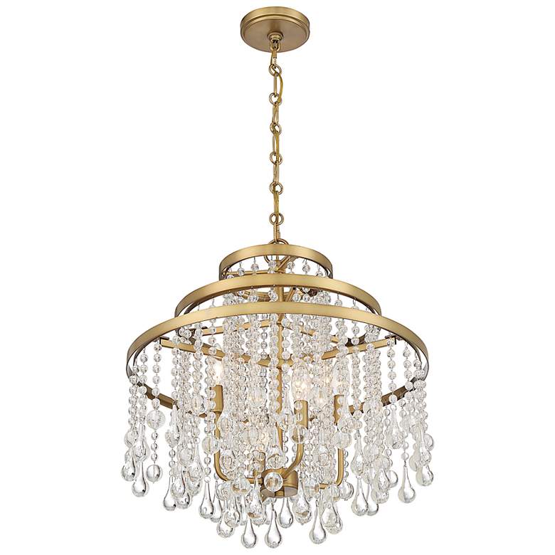 Image 5 Savoy House Luna 20"W Warm Brass Crystal 4-Light Chandelier more views