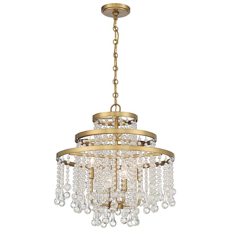 Image 6 Savoy House Luna 20"W Warm Brass Crystal 4-Light Chandelier more views