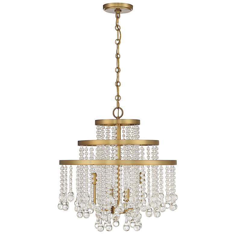 Image 7 Savoy House Luna 20"W Warm Brass Crystal 4-Light Chandelier more views