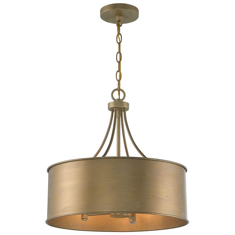 Image 2 Savoy House Lyman 18" Wide Brushed Gold Drum Pendant Light