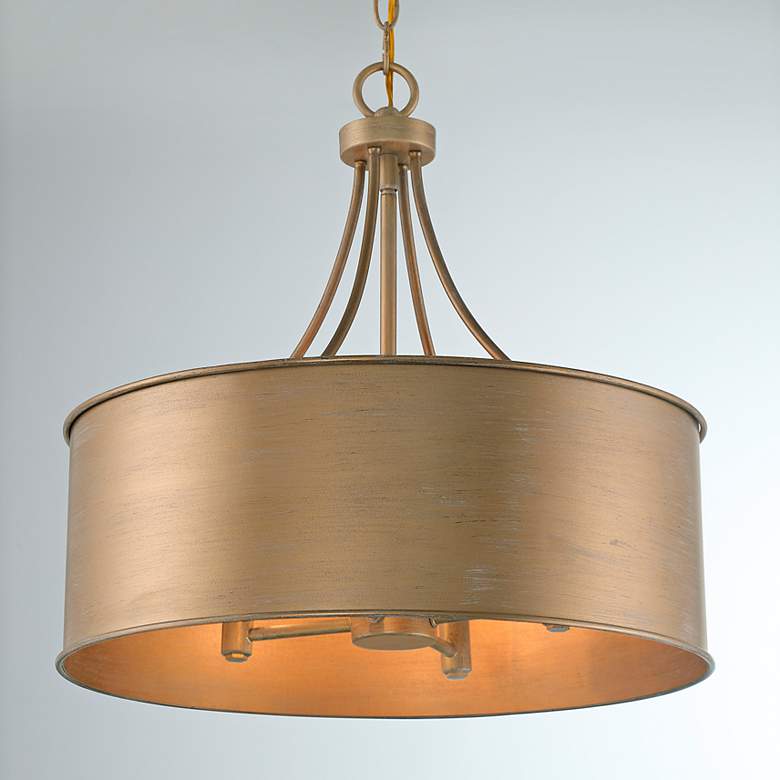 Image 1 Savoy House Lyman 18" Wide Brushed Gold Drum Pendant Light