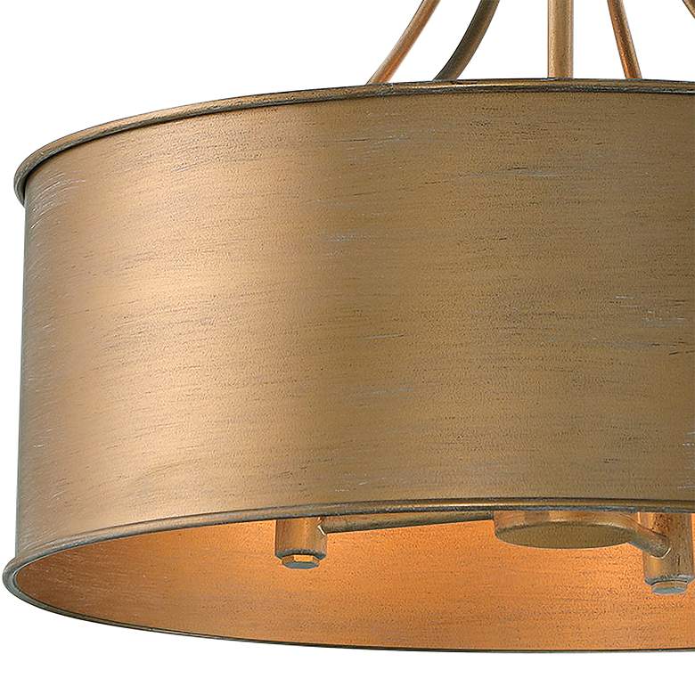 Image 3 Savoy House Lyman 18" Wide Brushed Gold Drum Pendant Light more views