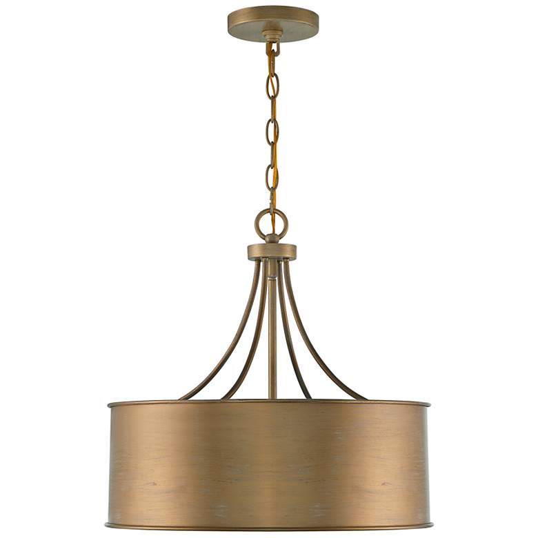 Image 5 Savoy House Lyman 18" Wide Brushed Gold Drum Pendant Light more views