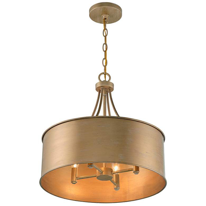 Image 6 Savoy House Lyman 18" Wide Brushed Gold Drum Pendant Light more views