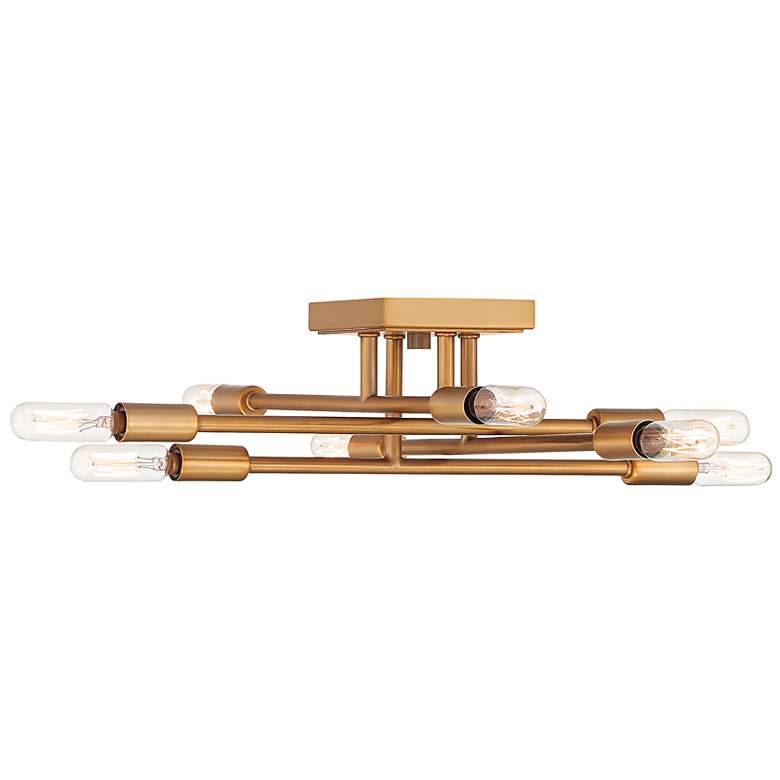 Image 1 Savoy House Lyrique 19.5 inch Wide Warm Brass 8-Light Ceiling Light