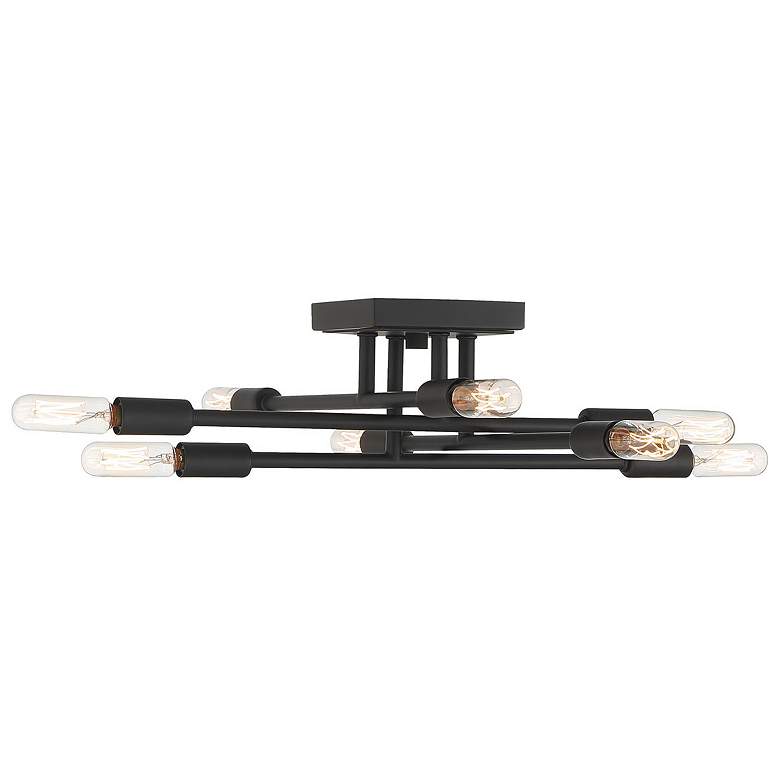 Image 1 Savoy House Lyrique 19 1/2" Wide Black 8-Light Ceiling Light