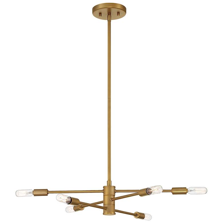 Image 3 Savoy House Lyrique 21.75" Wide Warm Brass 6-Light Chandelier more views