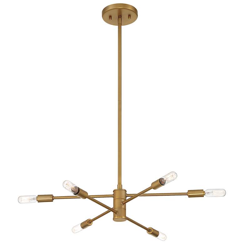 Image 4 Savoy House Lyrique 21.75" Wide Warm Brass 6-Light Chandelier more views