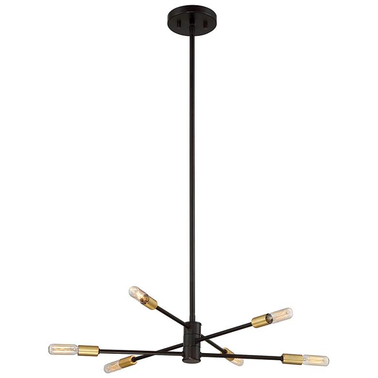 Image 4 Savoy House Lyrique 21 3/4" Wide Bronze 6-Light Modern Chandelier more views