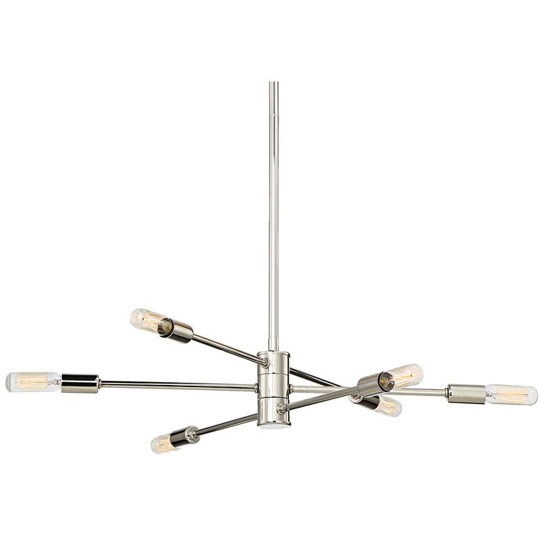 Image 1 Savoy House Lyrique 21 3/4" Wide Nickel 6-Light Chandelier