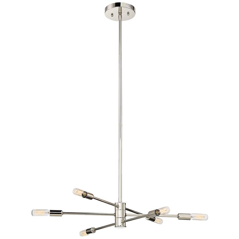 Image 2 Savoy House Lyrique 21 3/4" Wide Nickel 6-Light Chandelier more views