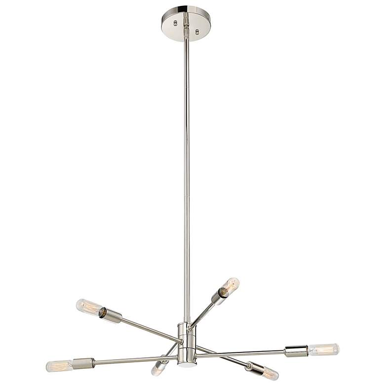 Image 3 Savoy House Lyrique 21 3/4" Wide Nickel 6-Light Chandelier more views