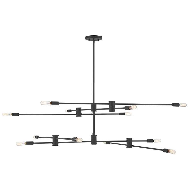 Image 1 Savoy House Lyrique 54.25" Wide Matte Black 12-Light Chandelier