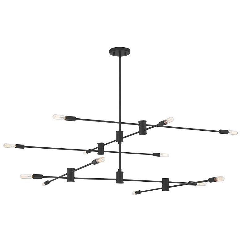 Image 3 Savoy House Lyrique 54.25" Wide Matte Black 12-Light Chandelier more views