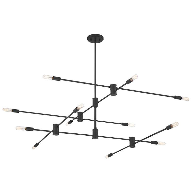 Image 4 Savoy House Lyrique 54.25" Wide Matte Black 12-Light Chandelier more views