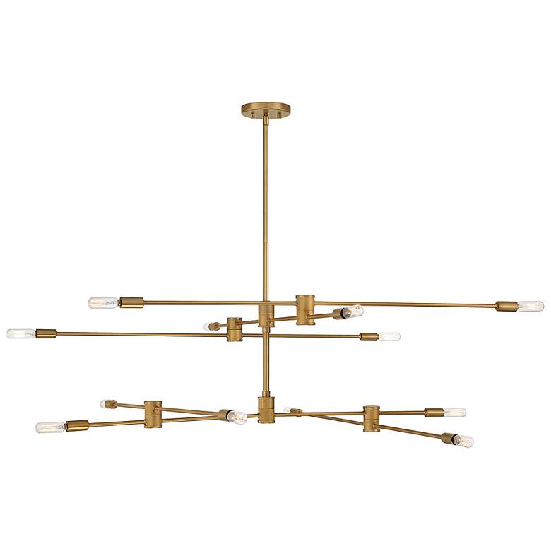 Image 2 Savoy House Lyrique 54.25" Wide Warm Brass 12-Light Chandelier more views