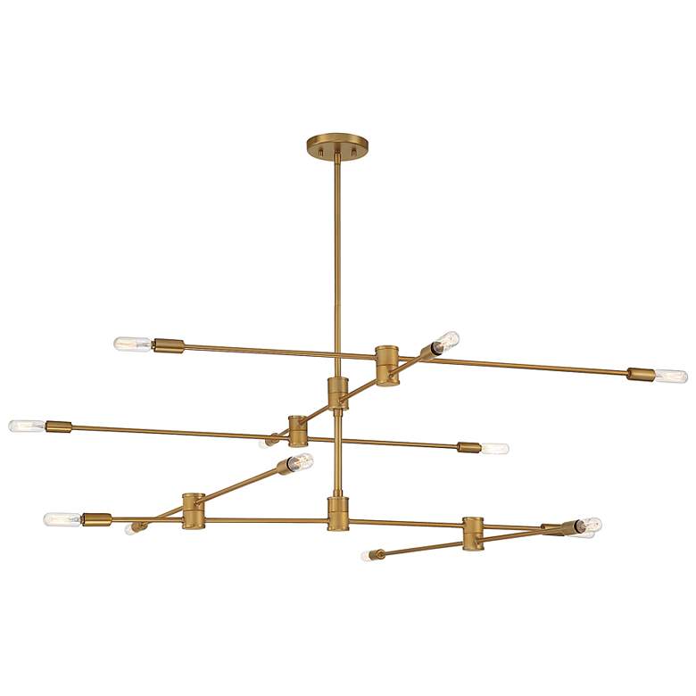 Image 3 Savoy House Lyrique 54.25" Wide Warm Brass 12-Light Chandelier more views