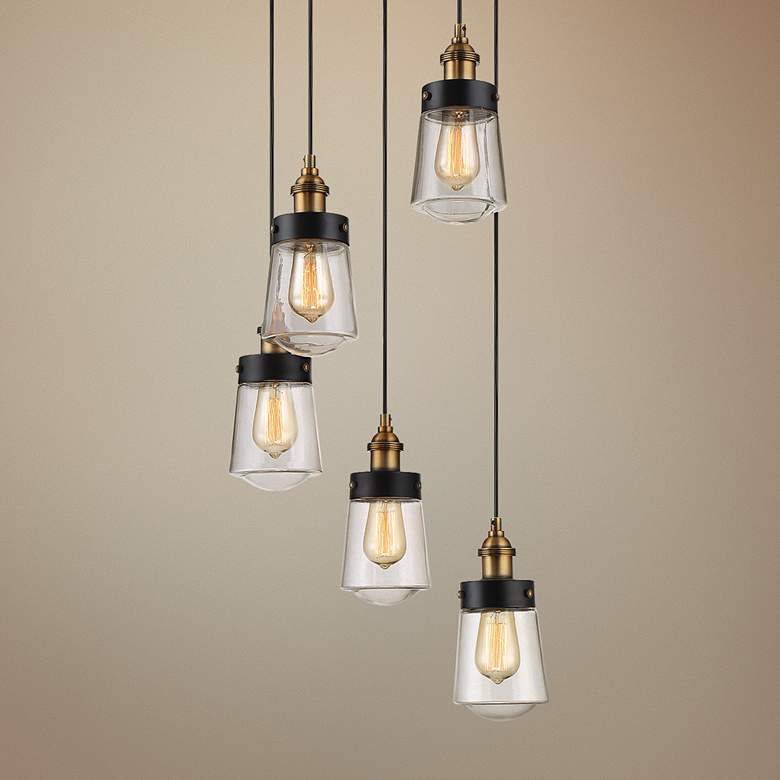 Image 1 Savoy House Macauley 17"W Vintage Black Multi Light Pendant