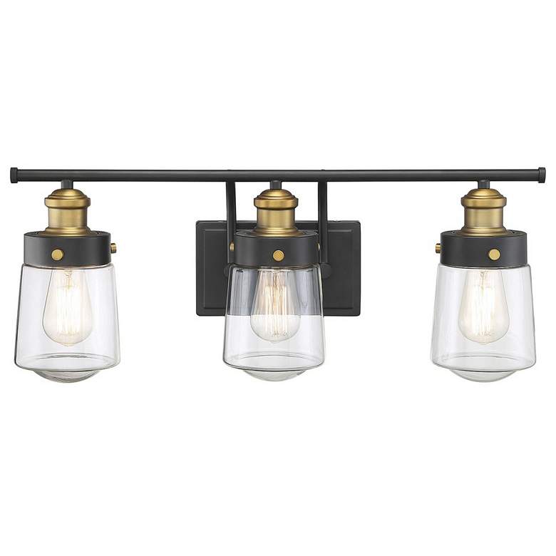 Image 1 Savoy House Macauley 24" Wide Vintage Black with Warm Brass Bath Light