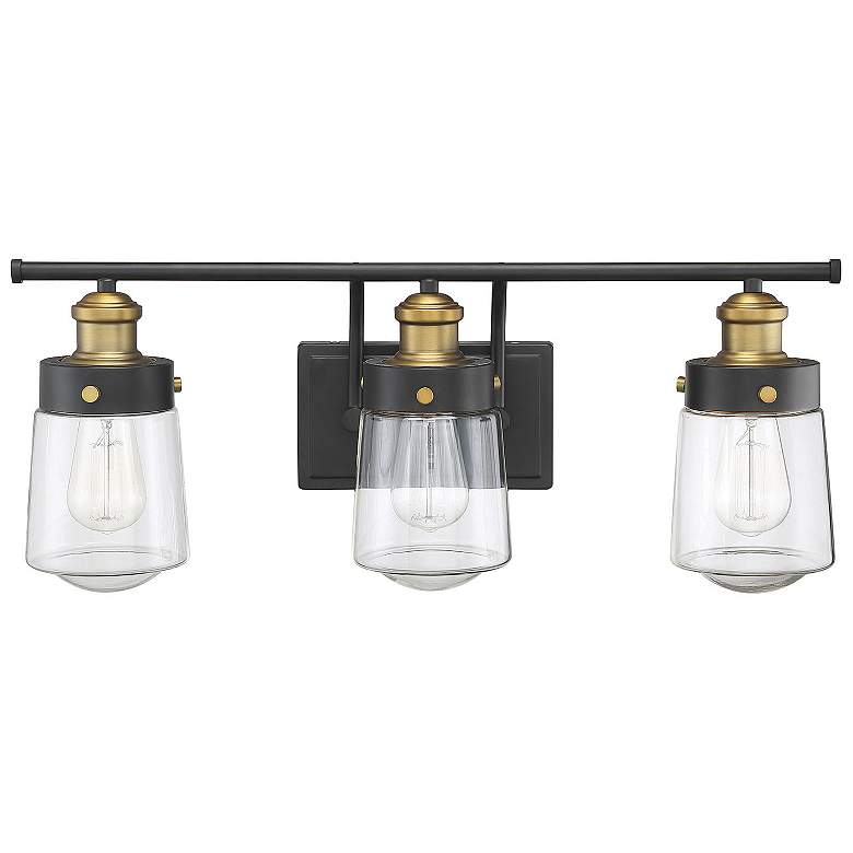 Image 2 Savoy House Macauley 24" Wide Vintage Black with Warm Brass Bath Light more views