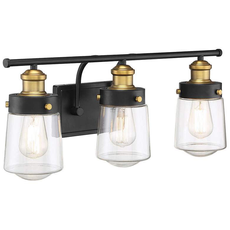 Image 4 Savoy House Macauley 24" Wide Vintage Black with Warm Brass Bath Light more views
