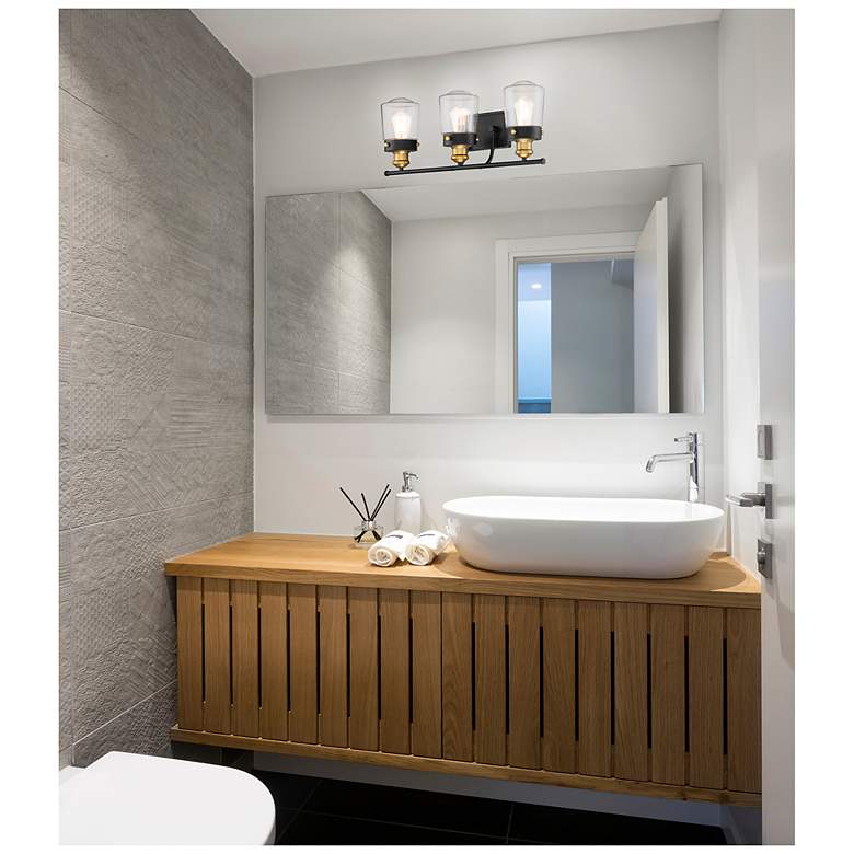 Image 7 Savoy House Macauley 24" Wide Vintage Black with Warm Brass Bath Light more views