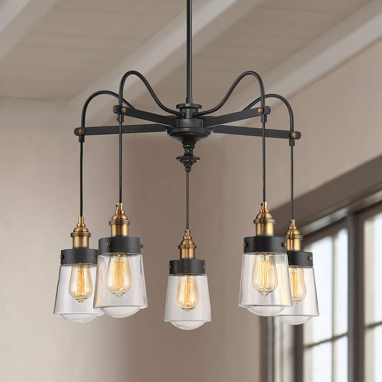 Image 1 Savoy House Macauley 26" Wide Vintage Black Chandelier