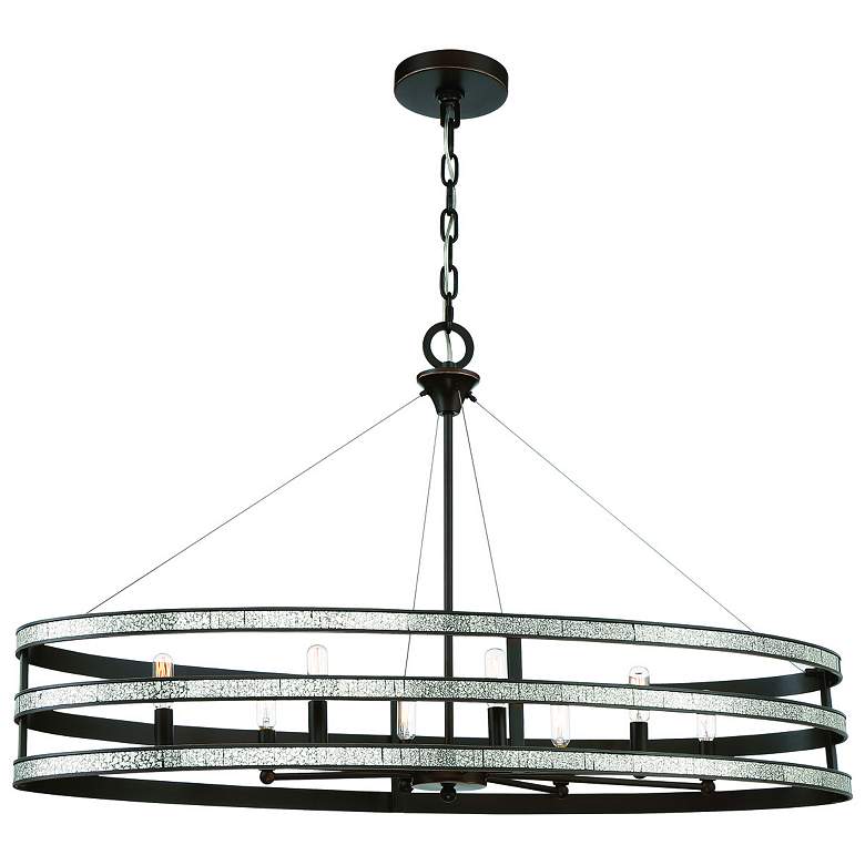 Image 1 Savoy House Madera 18 inch Wide English Bronze 8-Light Linear Chandelier