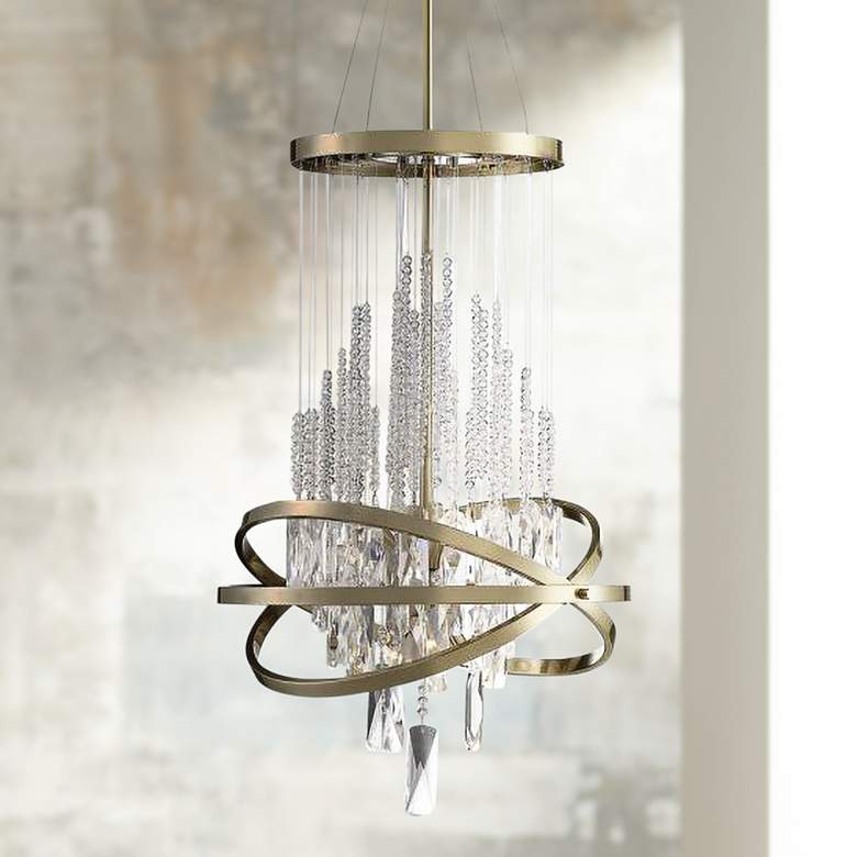 Image 1 Savoy House Mannheim 18 3/4"W Noble Brass Crystal Chandelier