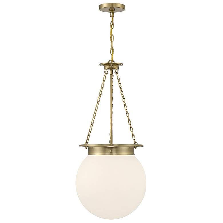 Image 1 Savoy House Manor 13 1/2" Wide Warm Brass Orb Pendant Light