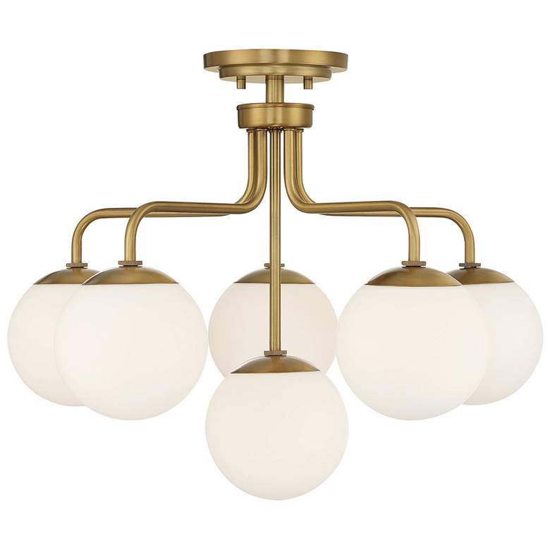 Image 1 Savoy House Marco 24" Wide Warm Brass 6-Light Ceiling Light