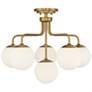 1_Savoy House Marco 24" Wide Warm Brass 6-Light Ceiling Light