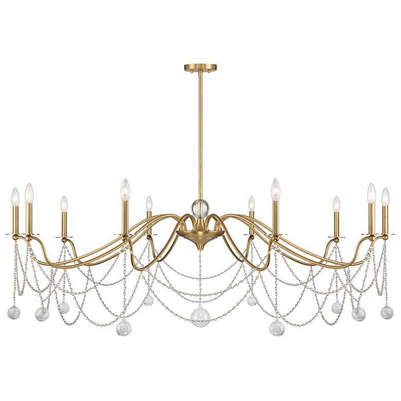 Image 1 Savoy House Mariposa 60" Wide Warm Brass 10-Light Chandelier