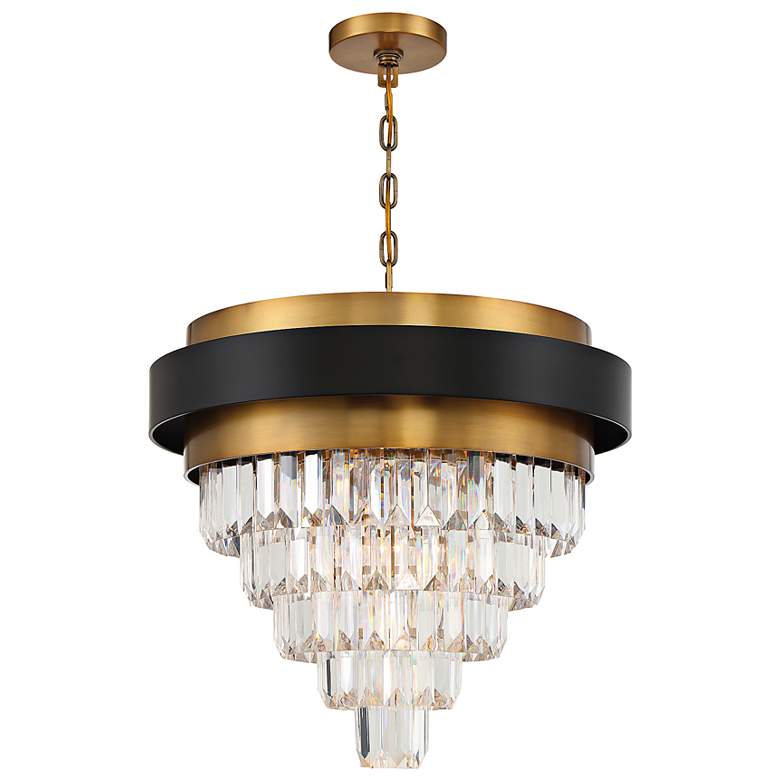 Image 4 Savoy House Marquise 24" Matte Black with Warm Brass Accents Chandelie more views