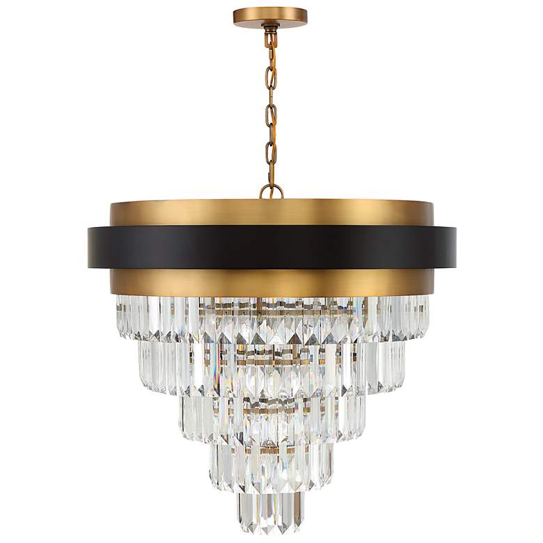 Image 2 Savoy House Marquise 30" Matte Black with Warm Brass Accents Chandelie more views