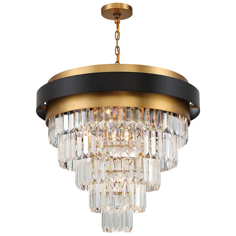Image 3 Savoy House Marquise 30" Matte Black with Warm Brass Accents Chandelie more views