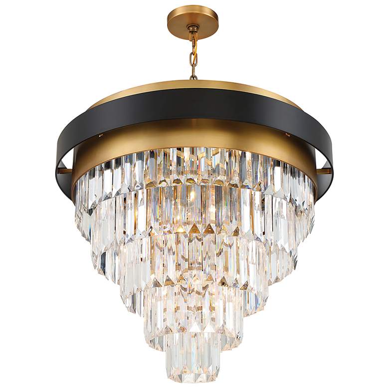 Image 4 Savoy House Marquise 30" Matte Black with Warm Brass Accents Chandelie more views
