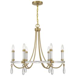 Savoy House Mayfair 25 1/2" Warm Brass and Chrome 6-Light Chandelier